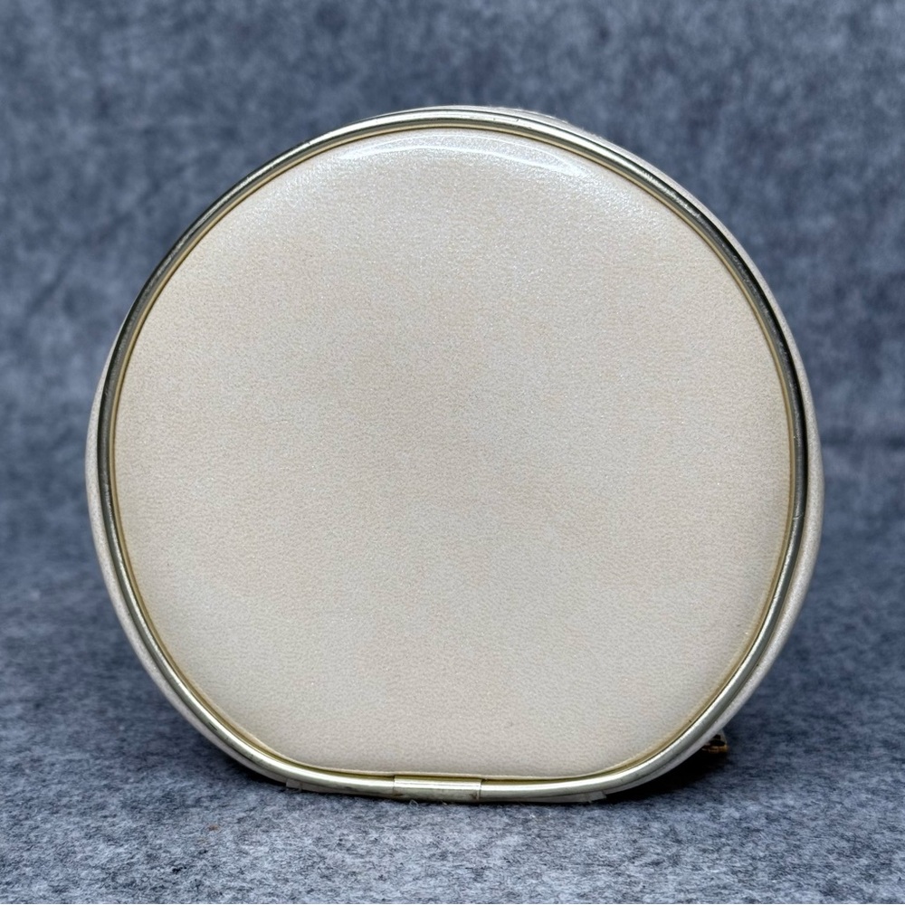 Vintage Christian Dior Parfums Cream Round Cosmetic Small‎ Case - Picture 2 of 8